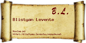 Blistyan Levente névjegykártya